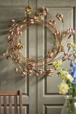 Terrain Tulip Stems Iron Wreath In Gold