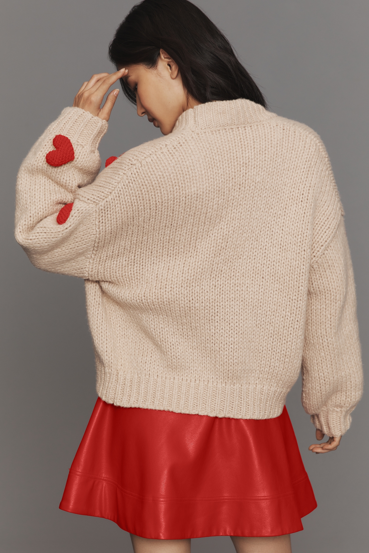 The Susannah 3D Heart Cardigan Sweater