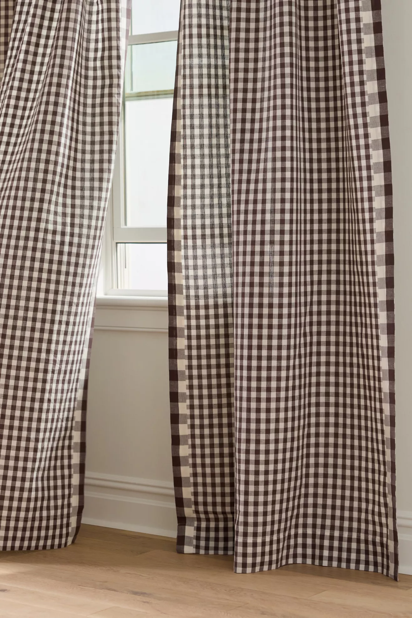 Cotton Linen Gingham Curtain - thumbnail 2