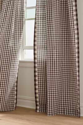 Cotton Linen Gingham Curtain