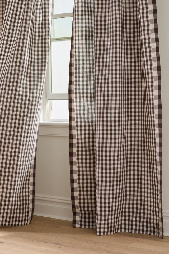 Cotton Linen Gingham Curtain #1