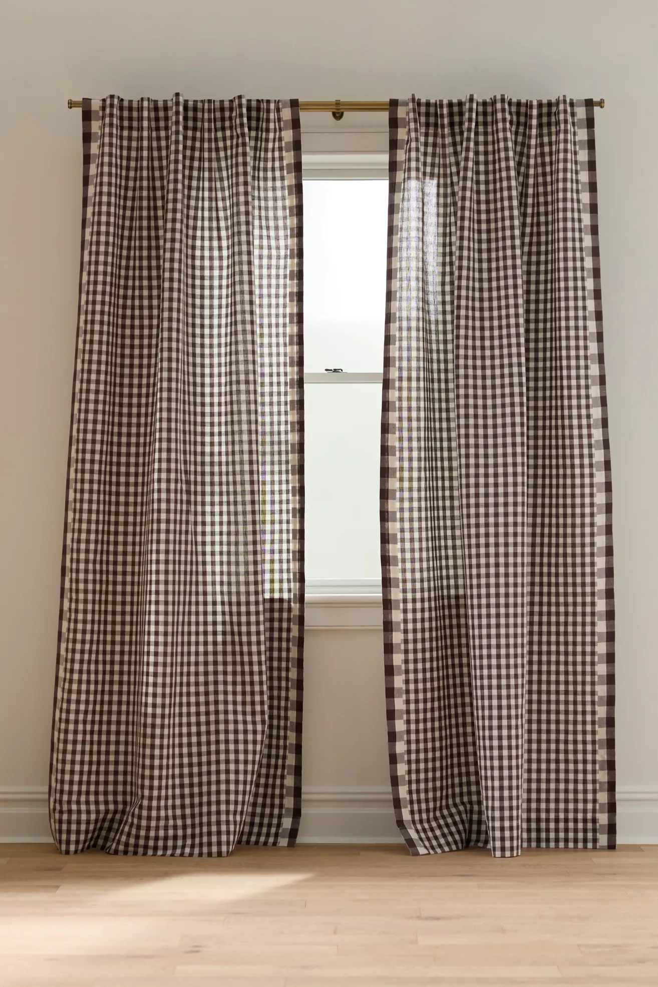 Cotton Linen Gingham Curtain