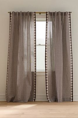 Cotton Linen Gingham Curtain