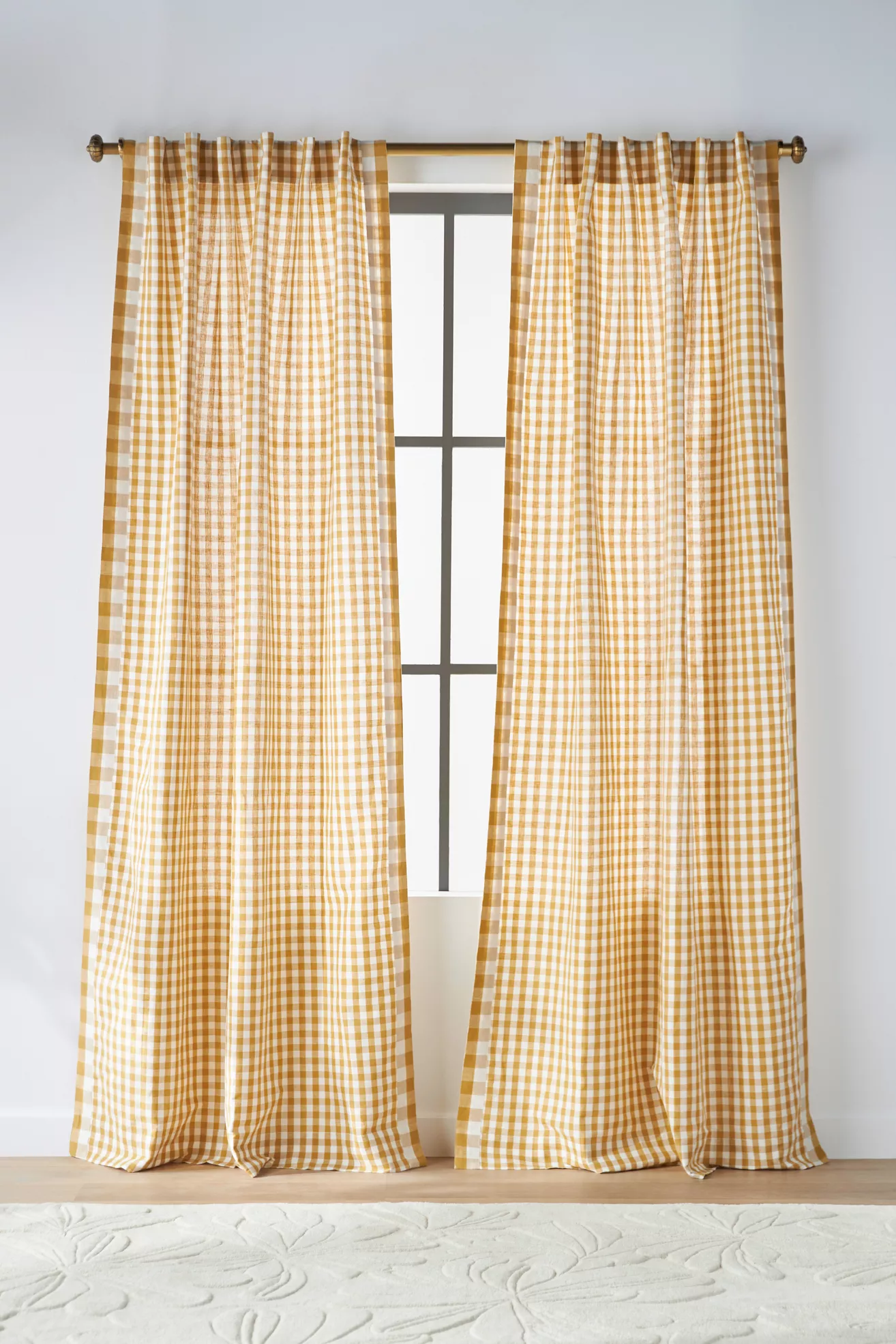 Cotton Linen Gingham Curtain - thumbnail 4