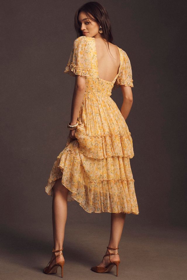 BHLDN Naomi Short-Sleeve V-Neck Midi Dress #1