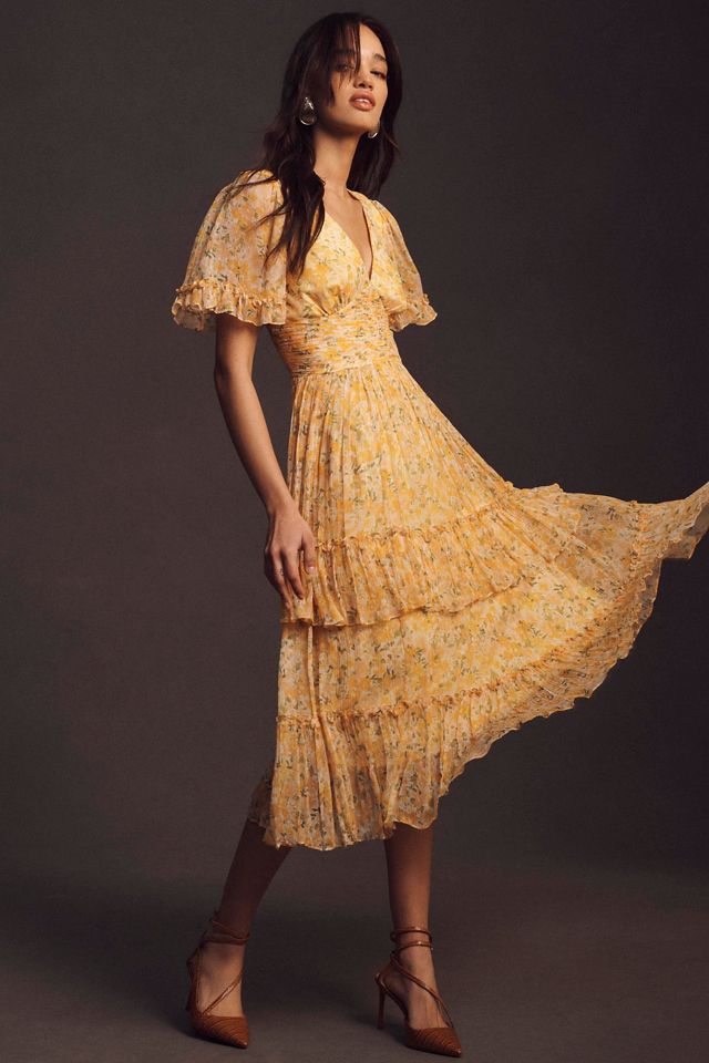 BHLDN Naomi Short-Sleeve V-Neck Midi Dress #3