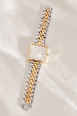 Montre-bracelet Rosefield Box en acier inoxydable plaqué or à maillons multiples