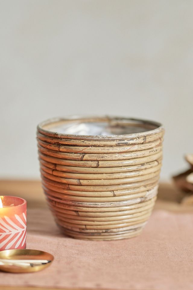 Rattan Stripe Basket Planter #1