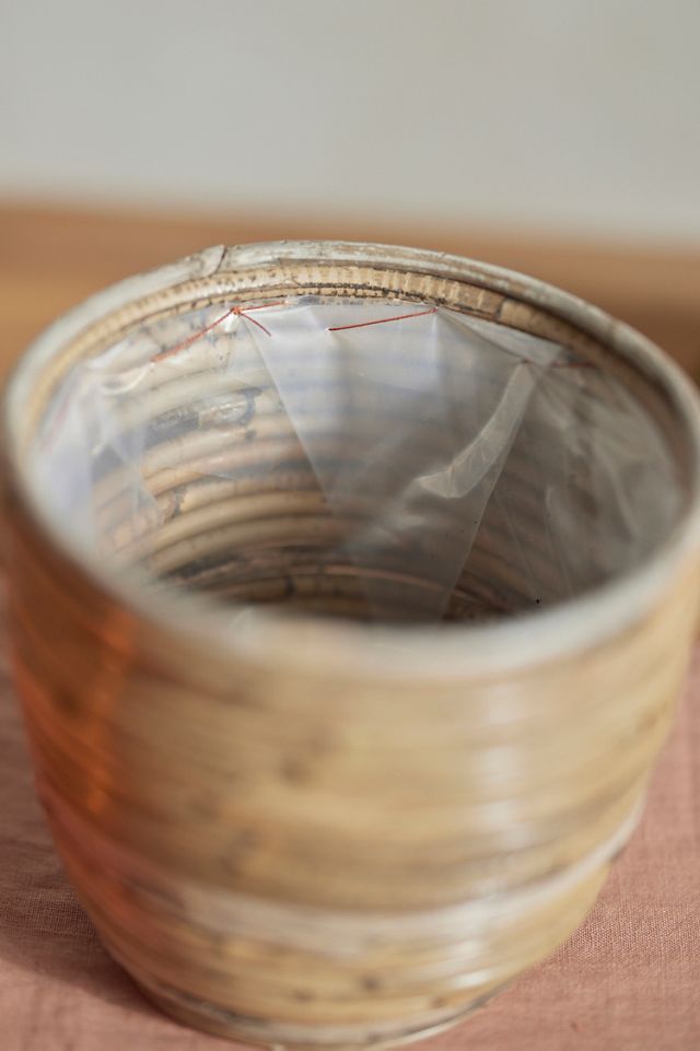 Rattan Stripe Basket Planter #2