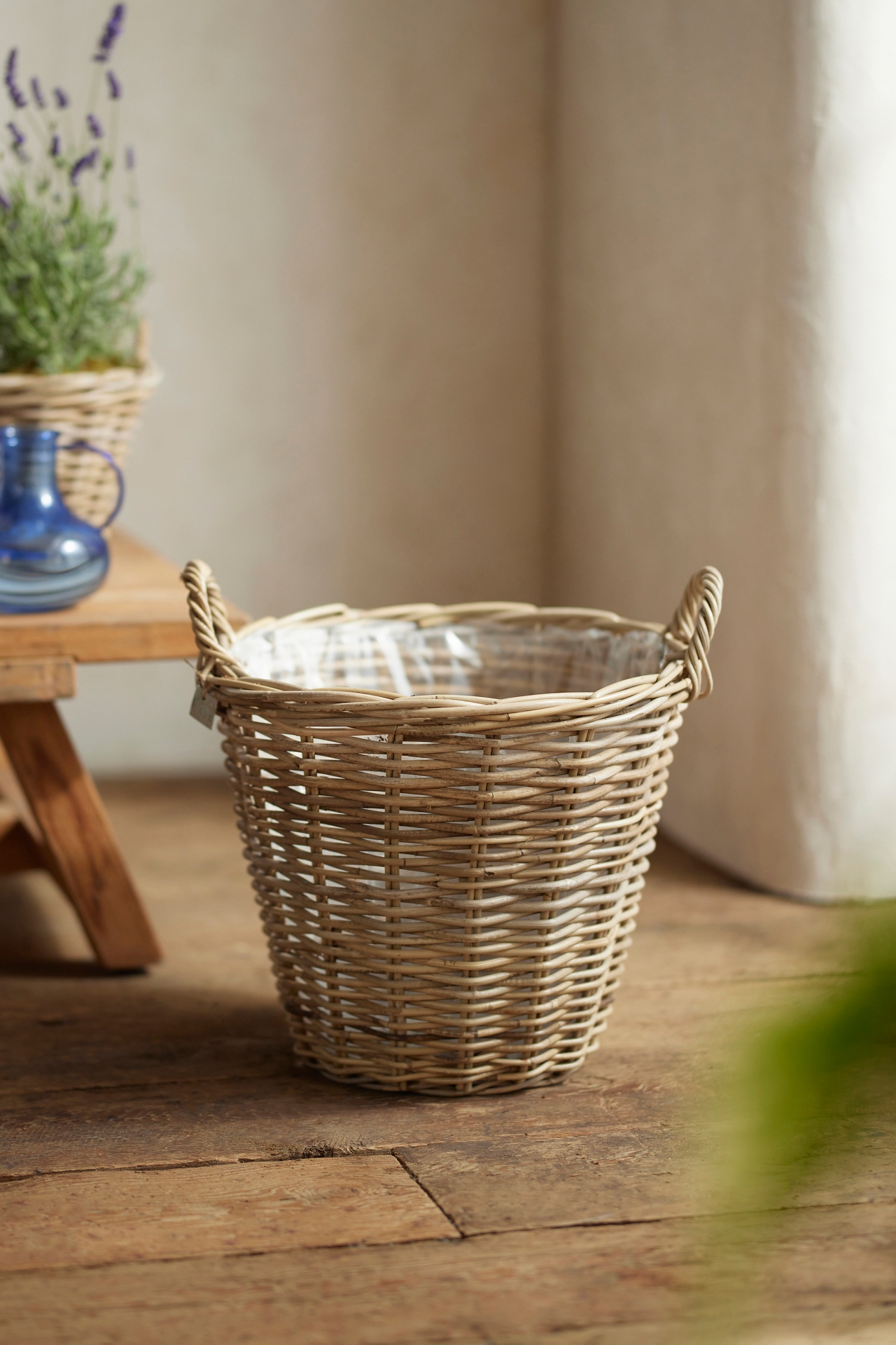 Rattan Tapered Basket Planter