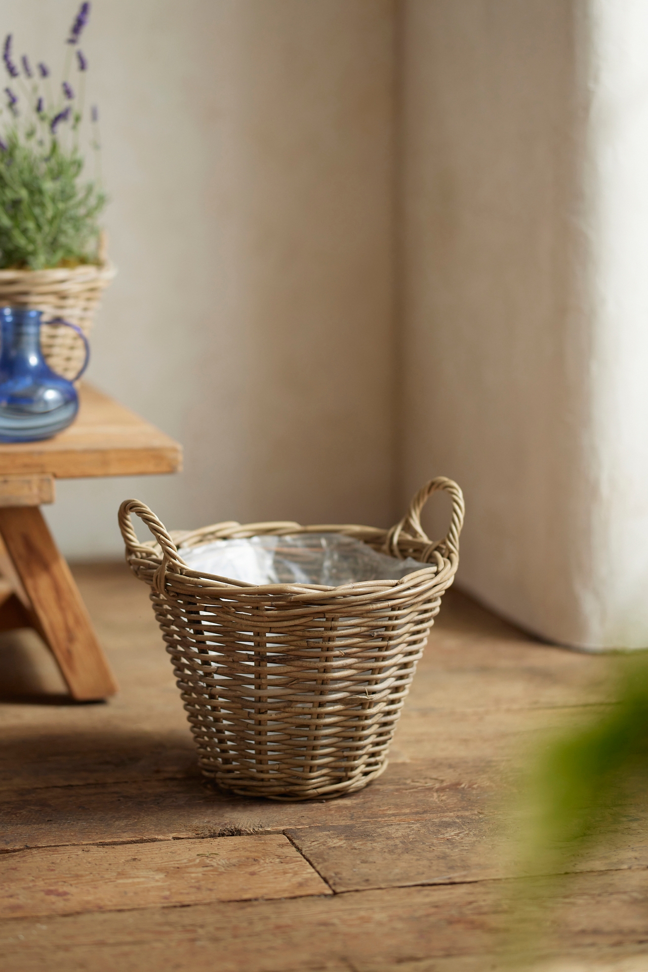 Rattan Tapered Basket Planter