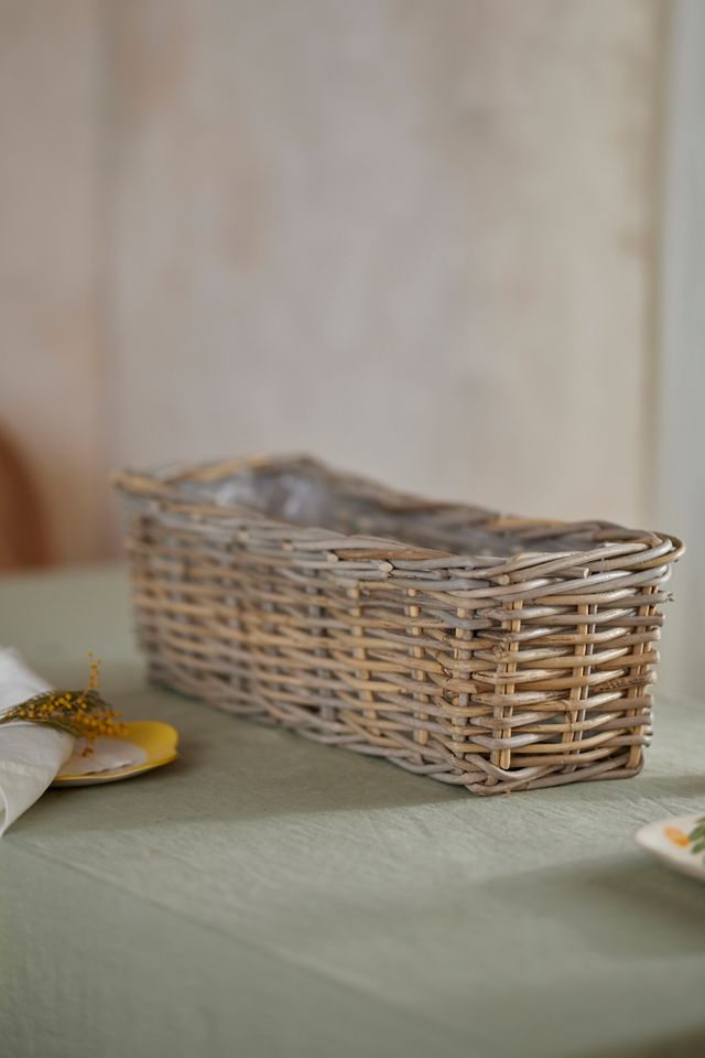 Rattan Trough Basket Planter #1