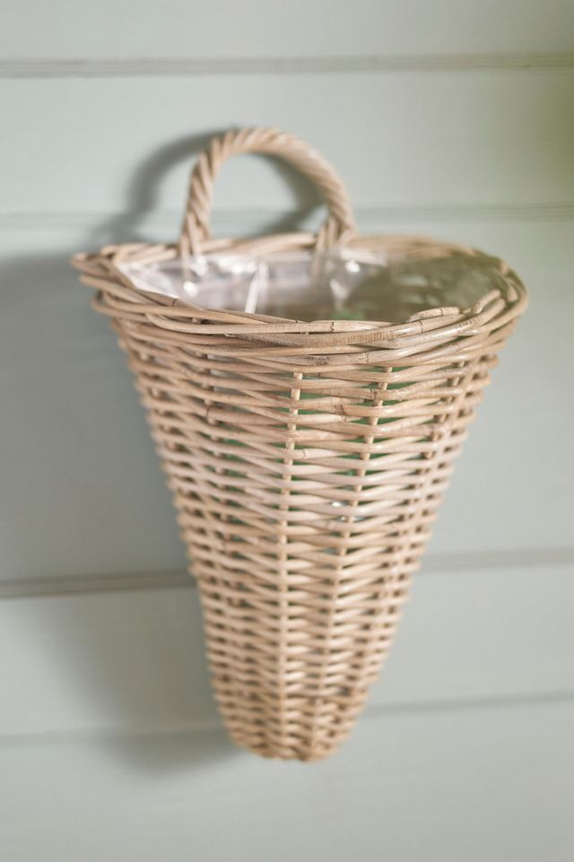 Rattan Wall Cone Planter #1