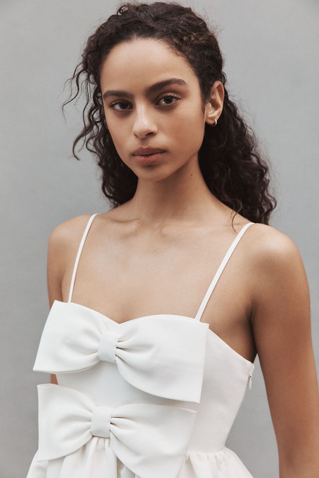 Sachin & Babi Sloane Taffeta Double-Bow Pleated Mini Dress #1