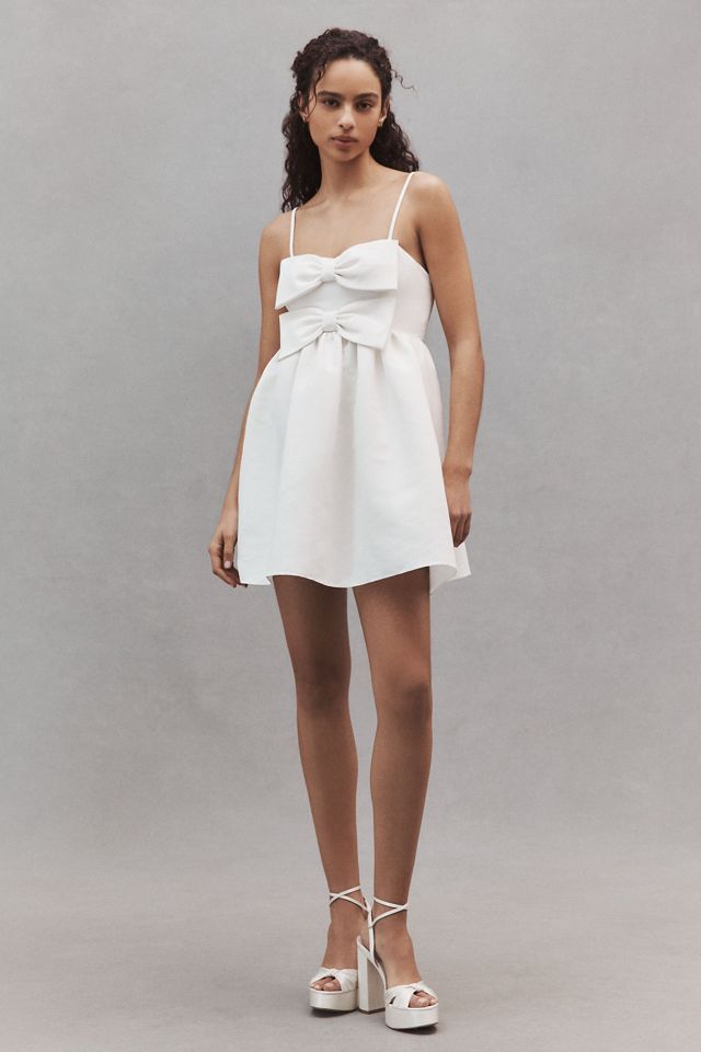 Sachin & Babi Sloane Taffeta Double-Bow Pleated Mini Dress #3