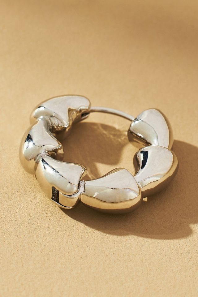 Crinkled Huggie Hoop Earrings #1