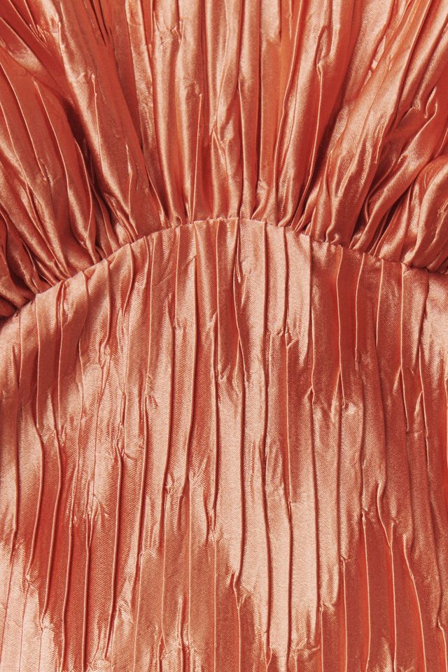 L'IDÉE Riviera Deep-V Balloon-Sleeve Satin Gown #4