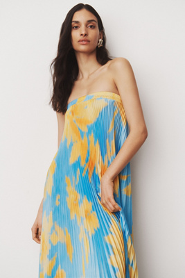 Anthropologie ★ L'IDEE Mystique High-Neck PleatedMaxi Dress L'IDÉE Mystique Pleated Shimmer Maxi Dress | Anthropologie