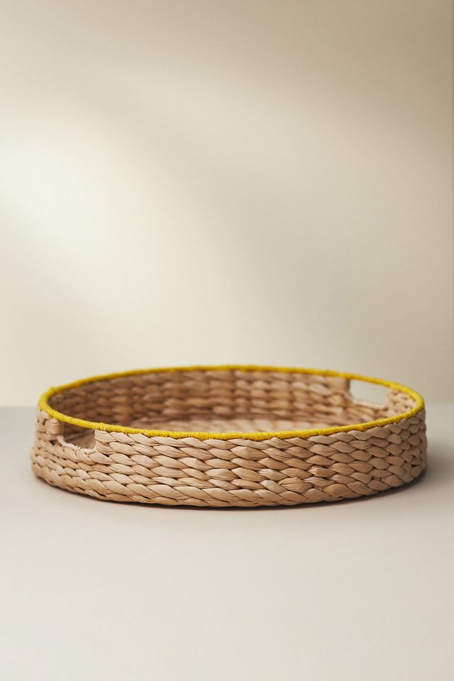 Woven Floral Embroidered Tray #1