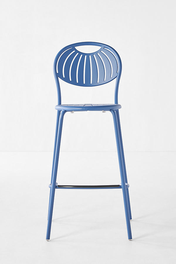 Anthropologie Coupole Indoor/outdoor Bar Stool In Blue