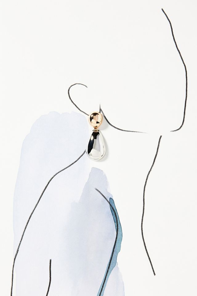 Two-Tone Drop Earrings #3