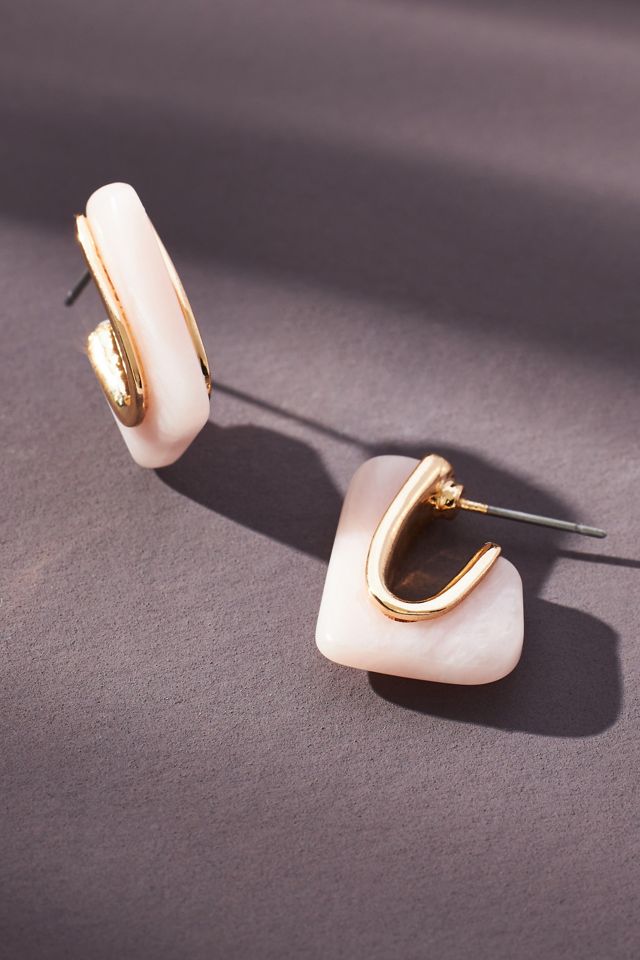 Boho Stone Huggie Earrings #1