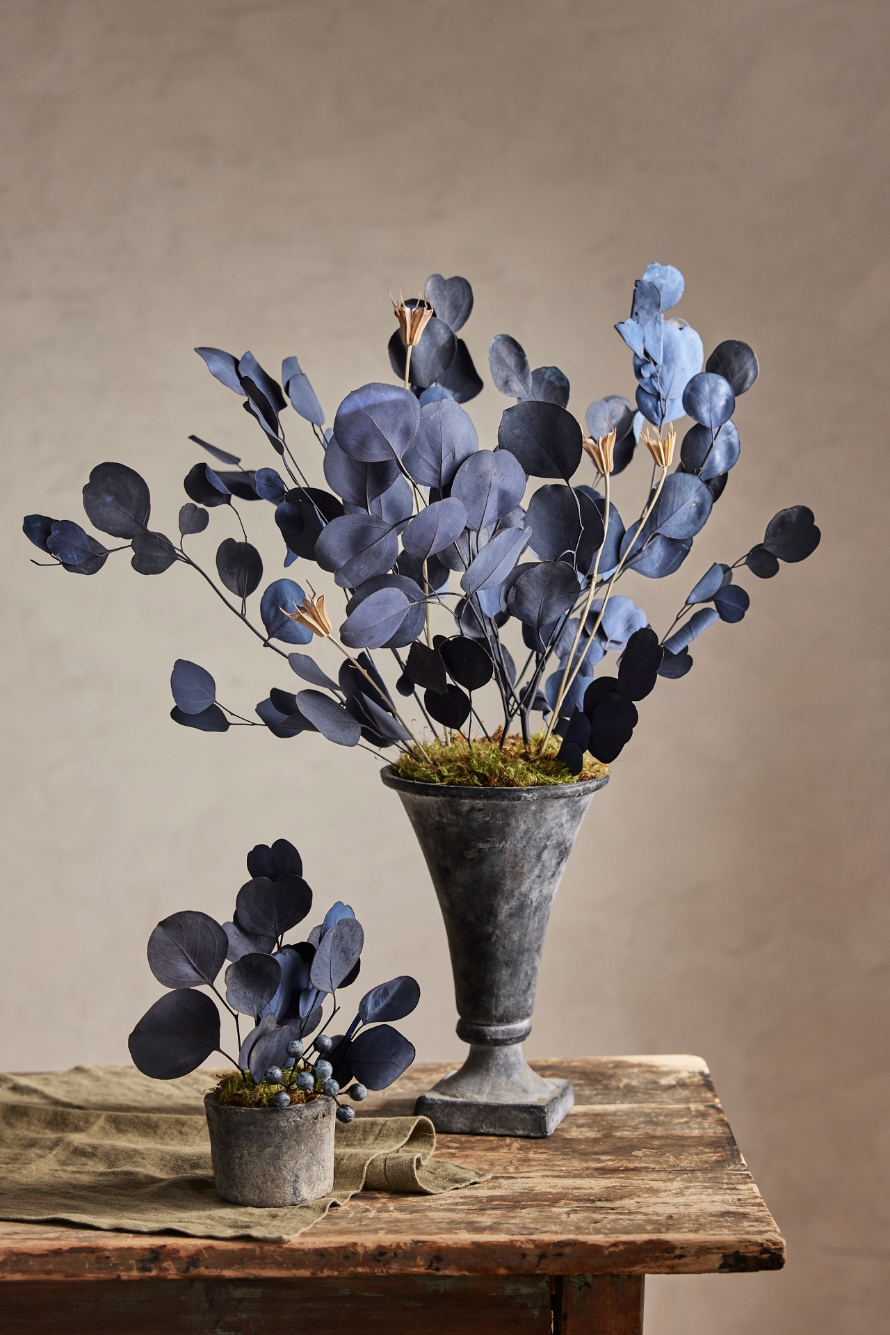 Preserved Eucalyptus Populus Bunch, Blue