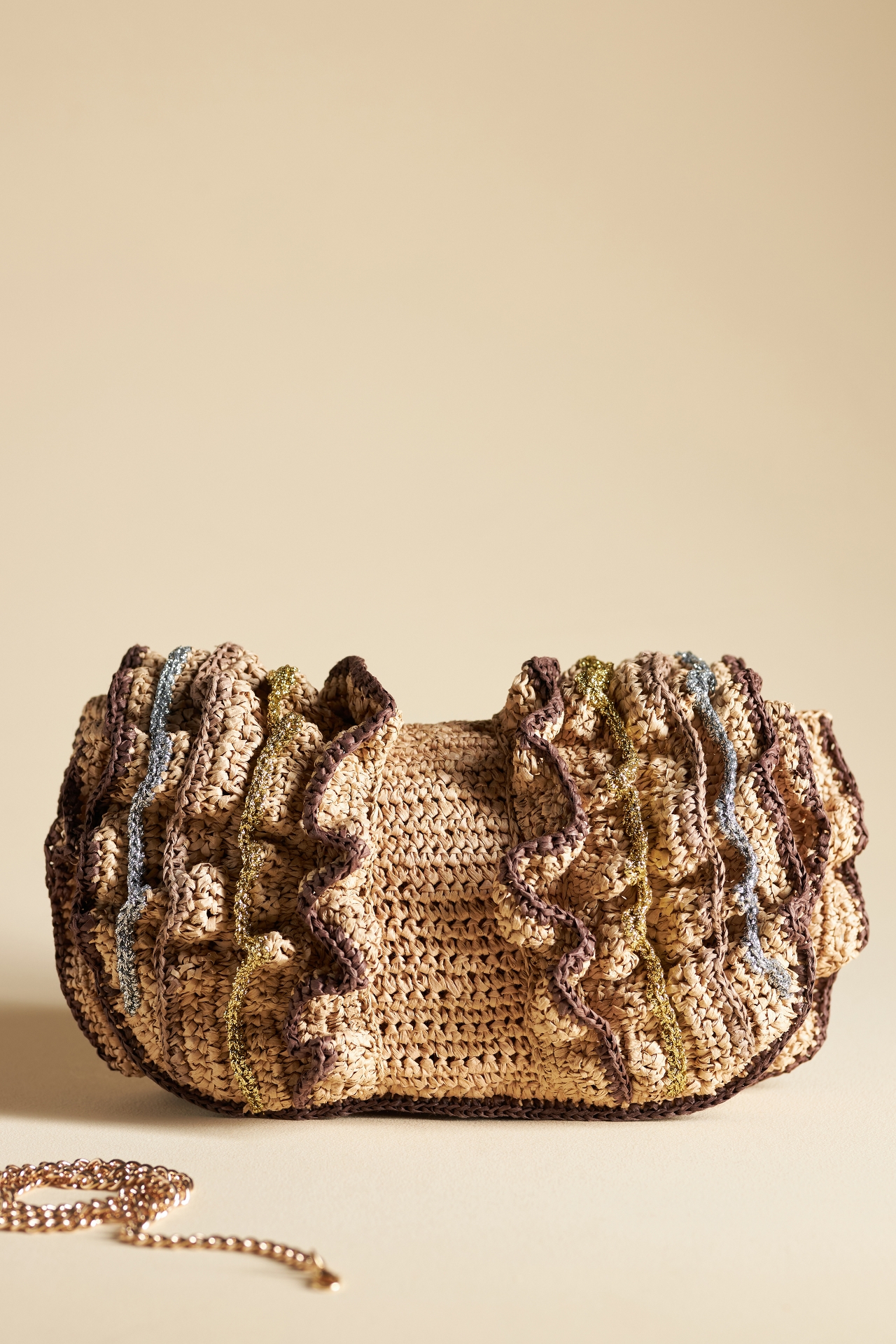 Natural Ruffle Clutch