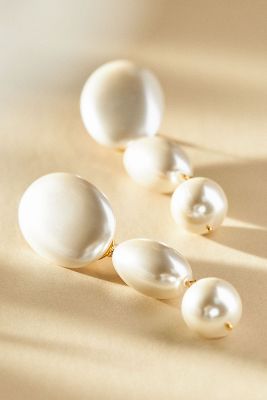 Lele Sadoughi Pearl Linear Bubble Earrings In White