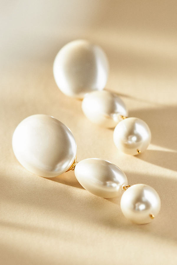 Lele Sadoughi Pearl Linear Bubble Earrings In Gold