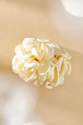Lele Sadoughi Peony Flower Claw Clip In White