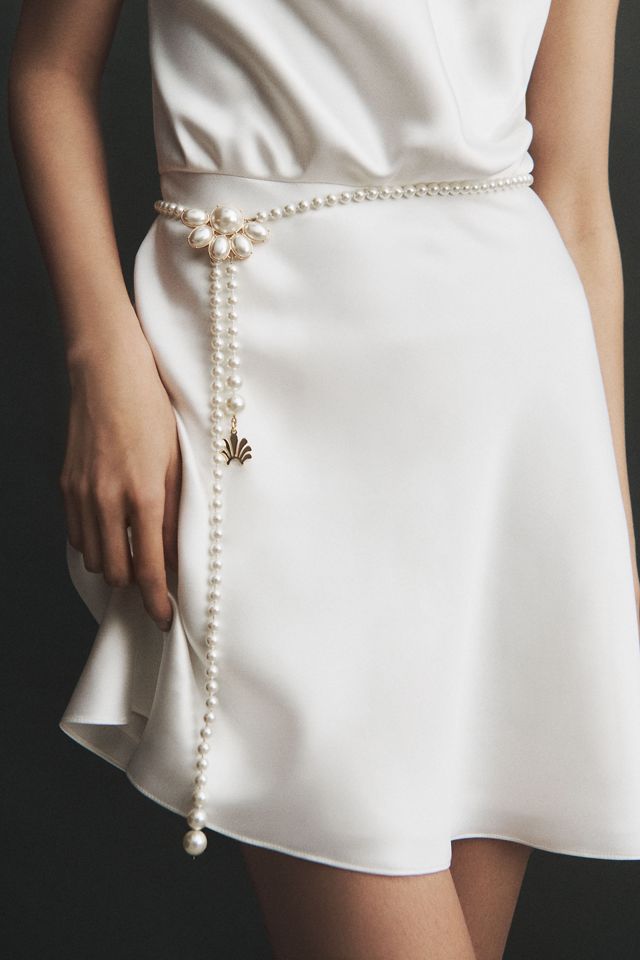 Lele Sadoughi Blanche Bow Belt in Khaki main image 0