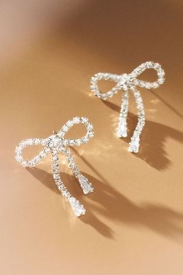 Shashi Petite Bow Earrings In Silver