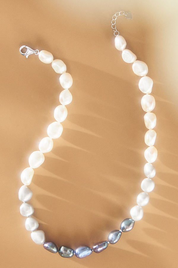 Shop Shashi La Fumee Pearl Necklace In White