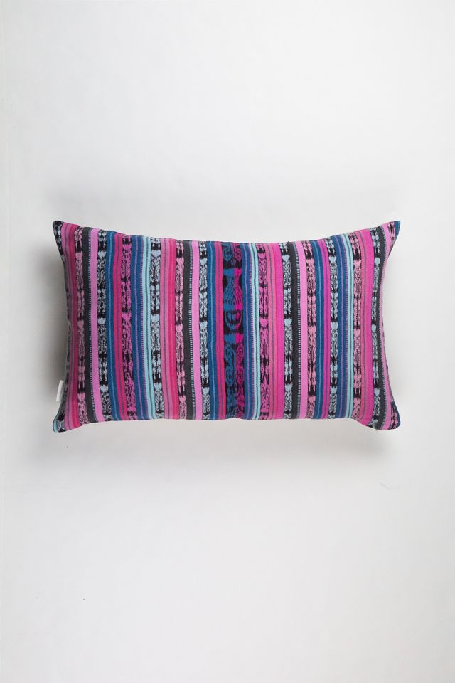 Archive New York Vintage 90s Pink and Blue  Ikat Pillow #1