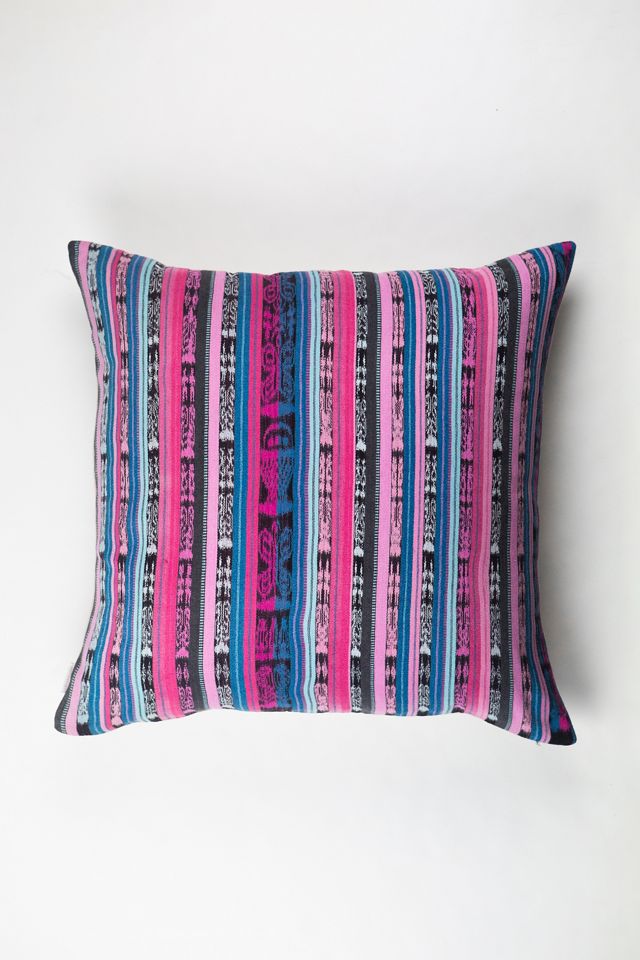 Archive New York Vintage 90s Pink and Blue  Ikat Pillow #2