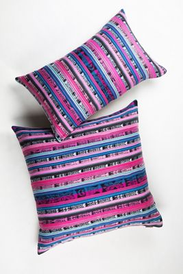 Archive New York Vintage 90s Pink and Blue  Ikat Pillow