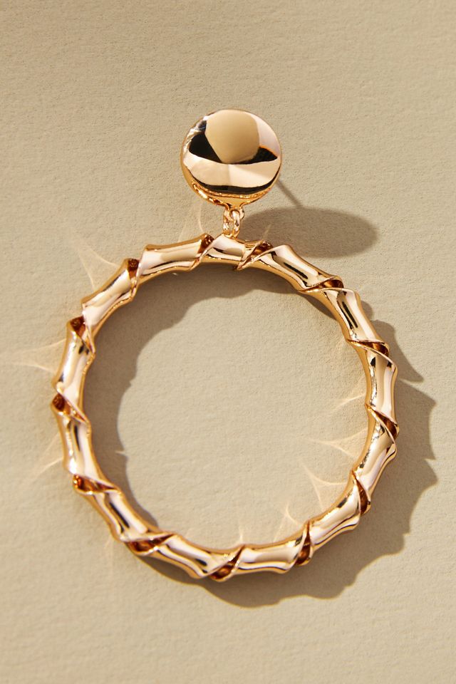 Bamboo Metal Hoop Earrings #1