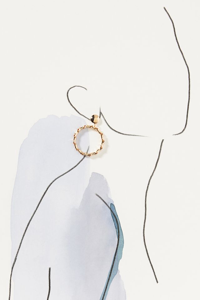 Bamboo Metal Hoop Earrings #2