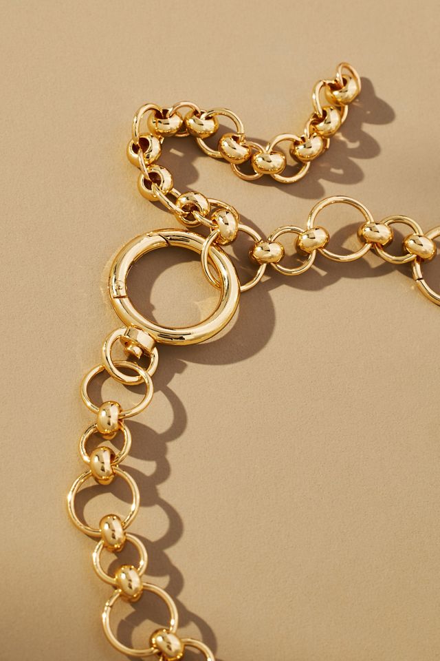 Pearl Chain Collar Necklace #1