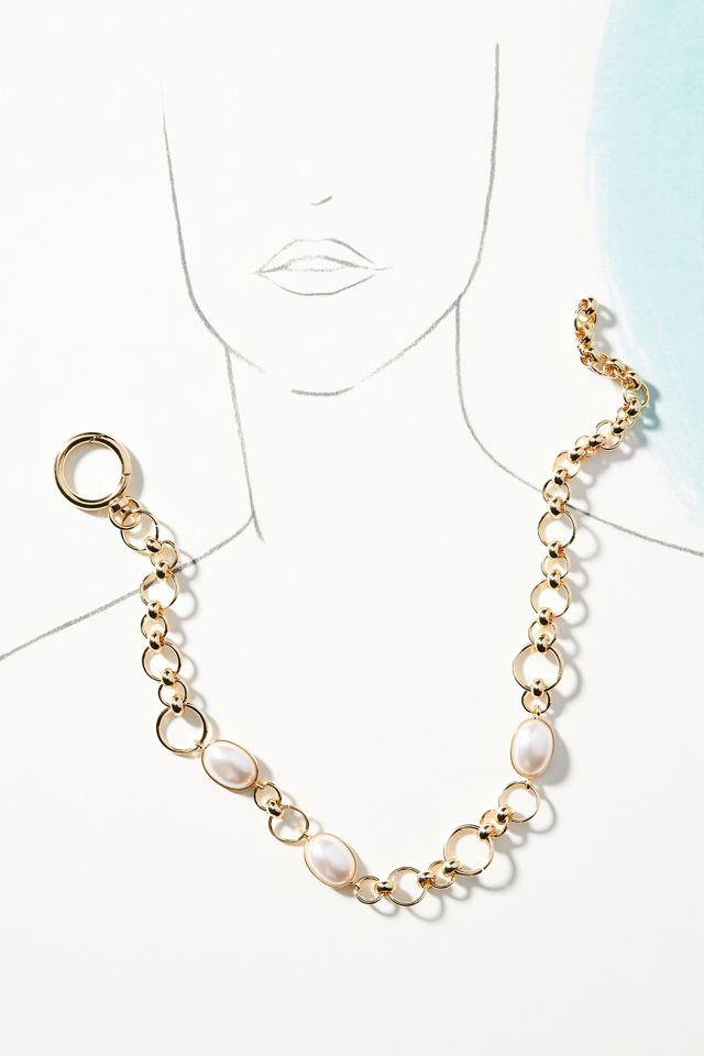 Pearl Chain Collar Necklace #2
