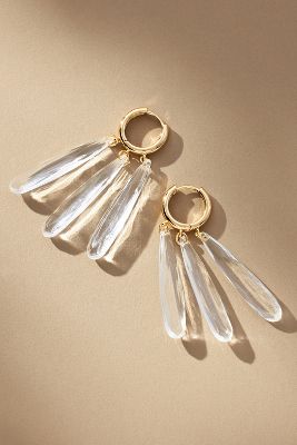 By Anthropologie Glass Tassel Drop Earrings In Gold