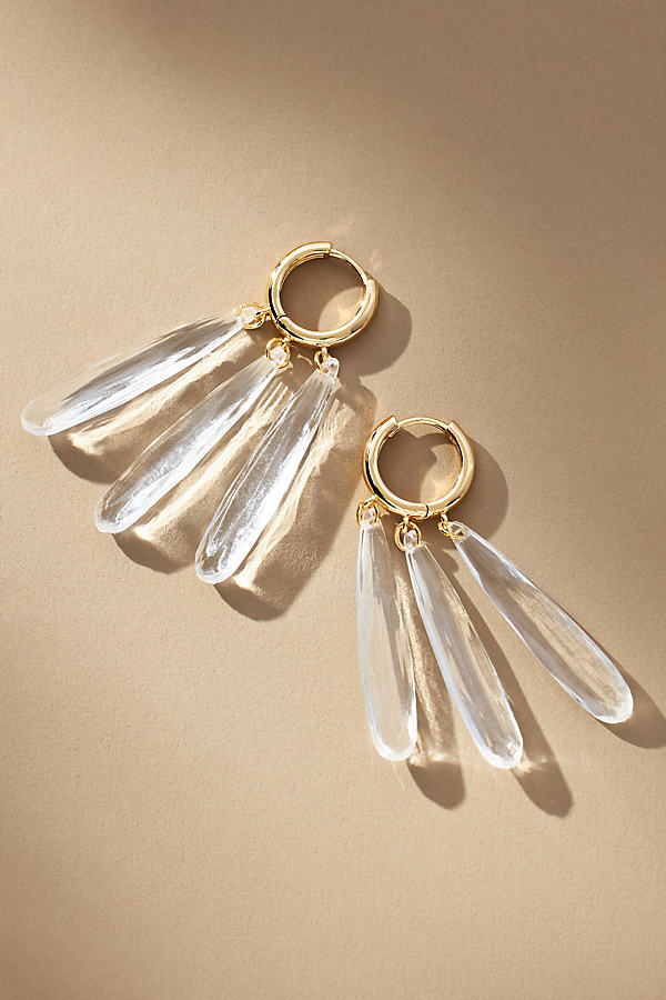 Glass Tassel Drop Earrings