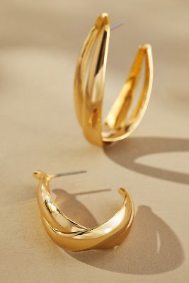 By Anthropologie Chunky Layered Hoop Earrings In Gold