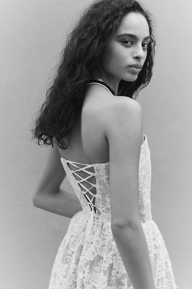 V. Chapman Charlotte Lace Strapless Maxi Gown #1