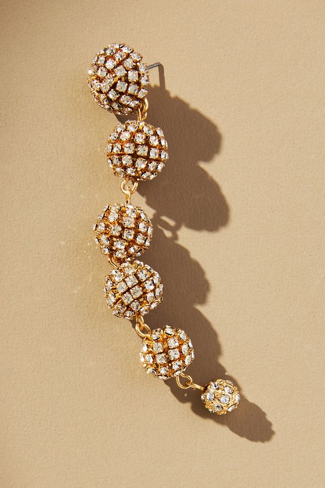 Crystal Spheres Drop Earrings #1