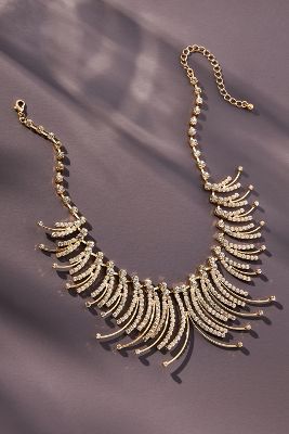 By Anthropologie Jagged Crystal Collar Necklace In Gold