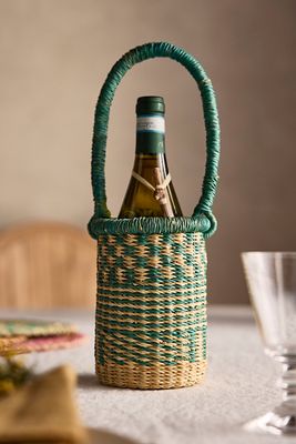 Woven Vetiver Grass Wine Bottle Holder