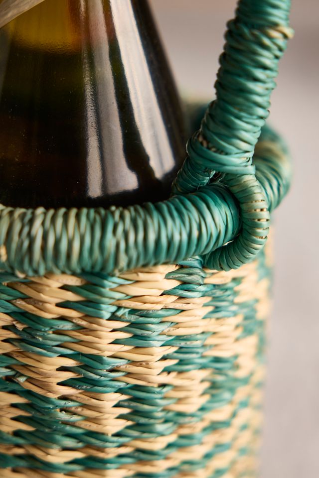 Woven Vetiver Grass Wine Bottle Holder #1