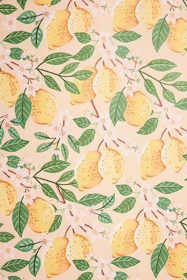 Bespoke Letterpress Lemons Wallpaper In Neutral